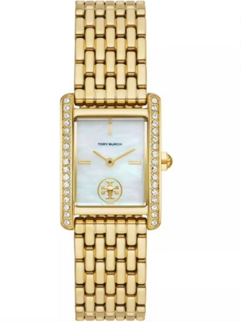 Tory Burch The Eleanor Women's Glossy MOP Dial Gold-Tone Quartz Watch TBW1073
